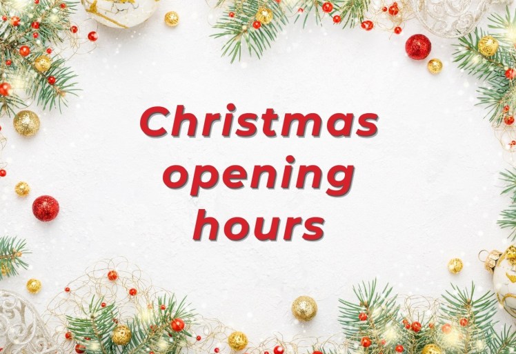 Christmas opening hours for the restaurant